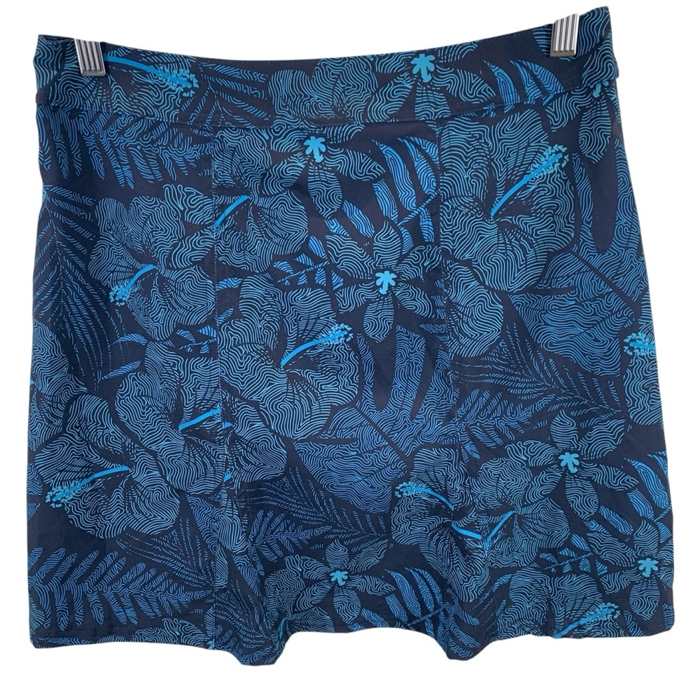 Rip Skirt sz S Turquoise Navy Blue Maui Moonlight Beach Wrap Skirt Hawaiian - Picture 5 of 6